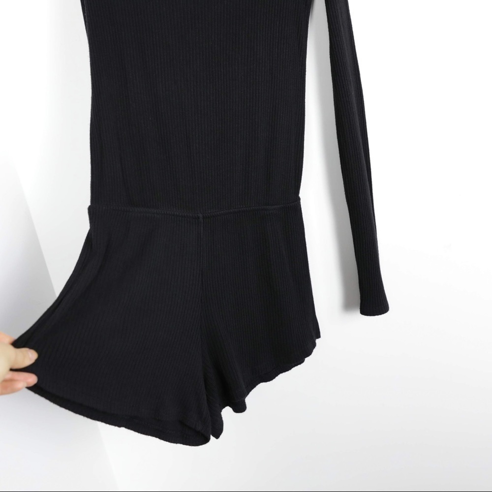 Brandy Melville romper ribbed knit off shoulder OS playsuit jumpsuit one size